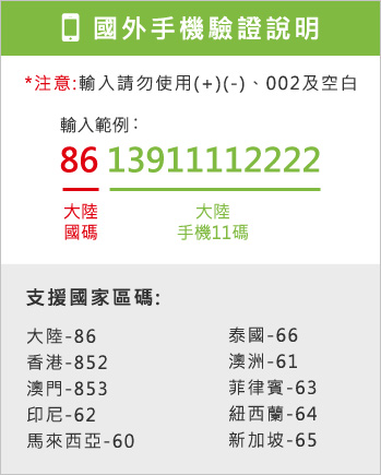 國外手機驗證說明